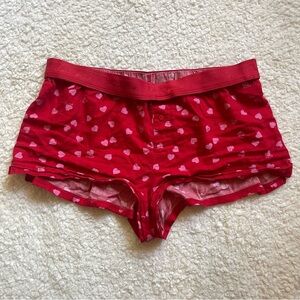 Women's Red Heart Print Sleep Shorts